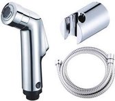 1,2 m twee-functie wc hand bidet kraan badkamer douche sproeier, T-adapter slang tank haak houder - bidet kraan set [sproeier met slang]