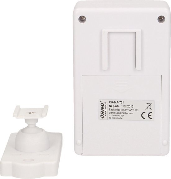 Orno - Bewegingssensor met Alarm - 4-5 m Bereik - Geluidsalarm 'Ding Dong/Alarm' — afbeelding 2