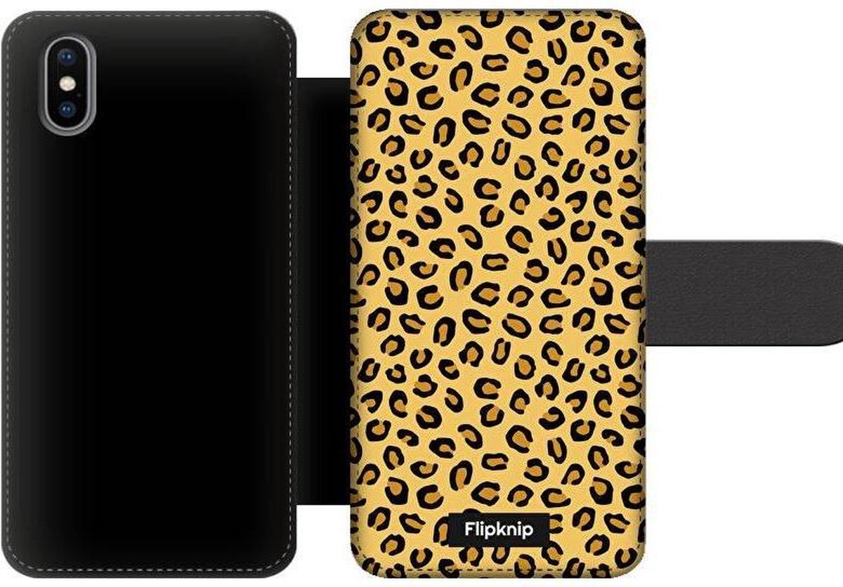 Wallet case - geschikt voor iPhone X - Luipaardprint