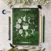 Cauldron Heksenketel Maanfasen Notitieboek Journal Groen - Spreuken boek - Magisch dagboek - SB Designs