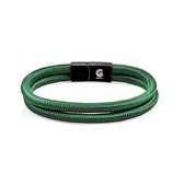 Heren Armband Dubbel Snoer Army Green Nylon Galeara Design NOA 19,5cm