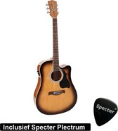 Richwood Semi Acoustic Guitare Électrique Artist Series avec Plectre | Accordeur / Accordeur intégré | Guitare | Acoustique | Électrique |Guitare avec accessoires