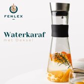 Fenlex Waterkaraf met Deksel en Filter – Waterkan van 1 Liter – Glas