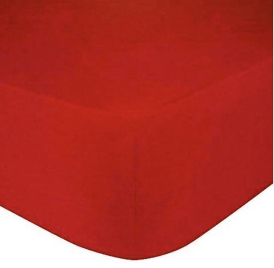 Drap-housse Premium -jersey-100% coton -stretch-1 personne-90x200+30cm  Hauteur coin- Rouge | bol.com