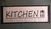 vloerkleed - keukenmat - keukenloper zwart - bruin - 80 x 200 cm
