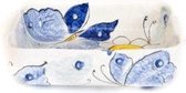 Pro Italia Farfalla ovenschaal - blauw/geel-29x19 cm -hoog 7.5 cm-keramiek-aardewerk-