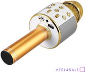Best Verkocht! - Karaoke Microfoon - Draadloos - Bluetooth Verbinding - Goudkleurig - Karaoke Microfoon Bluetooth - Karaoke Set - Met Speaker - Volwassenen en Kinderen - Zingen - Veel4sale