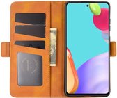 Samsung Galaxy A52 / A52S Hoesje Portemonnee Book Case Kunstleer Geel