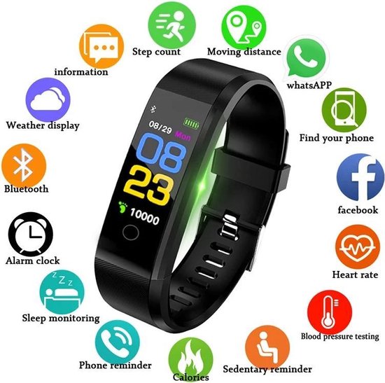 Megatrash Fitpro 5 Stappenteller - Calorieënmeter - Sport horloge - Temperatuurmeter - WhatsApp - Instagram - Facebook - SMS - Bluetooth - Alarm - Activity Tracker - Bloeddrukmeter - Hartslagmeter - Smartwatch - USB -  IOS & Android - Heren - Dames - FITpro