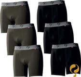 Quick Q1905 Bodywear Heren Boxershorts 6-Pack zwart army