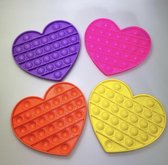 Fidget pakket met 4 Pop-Its HART in 4 verschillende kleuren