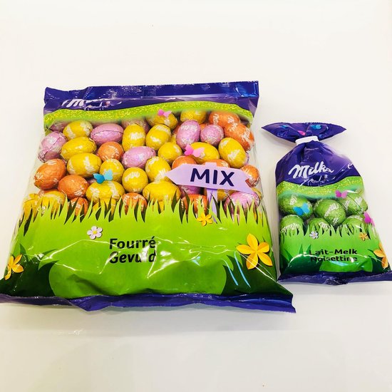 Langskomen Verslaafd demonstratie Milka Paaseitjes Chocolade Mix Pasen - 1,1 kg | bol.com