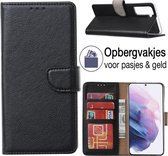 Hoesje geschikt voor Samsung Galaxy S21 Book case - Boek cover - Portemonnee hoes - Galaxy S21 Hoesje wallet hoes - ZWART - EPICMOBILE