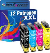 PlatinumSerie 12x inkt cartridge alternatief voor Epson 502XL 502 XL