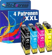 PlatinumSerie 4x inkt cartridge alternatief voor Epson 502 XL 502XL Expression Home XP- 2860 2865 2880 2885 5100 5105 5115 5150 5155