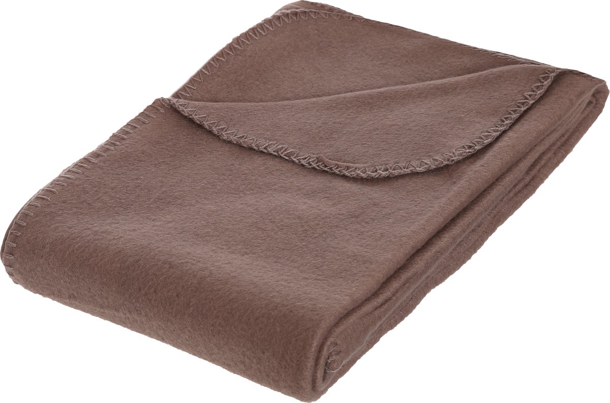 Atmosphera - Plaid - Fleece - Taupe - 125 x 150 cm