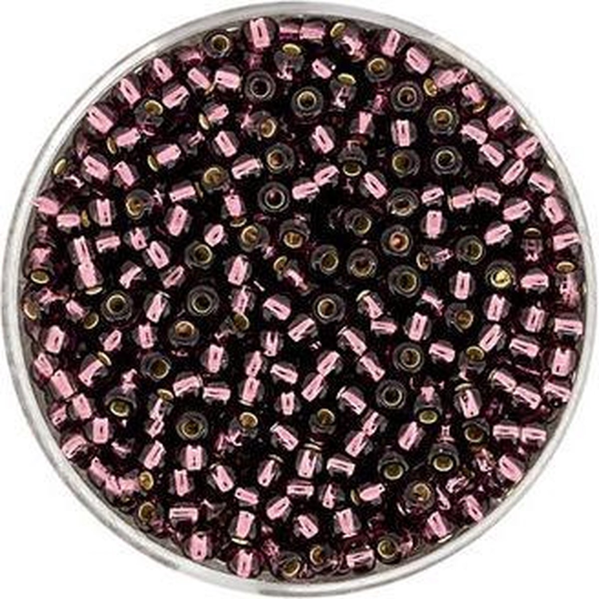 9275-4 Rocailles donkerlila zilveren kern 2.6mm