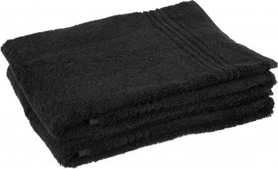 Bamboe Handdoek - Zwart - 3 stuks - 50 x 100 cm