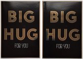 2 Luxe Valentijns Wenskaarten - BIG HUG for you - 12 x 17 cm