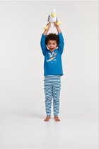Woody pyjama jongens/heren - blauw - zeemeeuw - 211-1-PLS-S/871 - maat 152