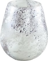 PTMD Kalky white glass vase belly round s