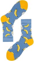 Bananen sokken - unisex - one size - blauw