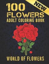 100 Flowers Adult Coloring Book