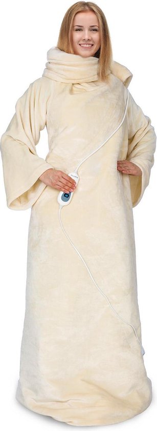 Klarstein Slanket elektrische deken met mouwen - 120W - 155 x 180cm - coral fleece