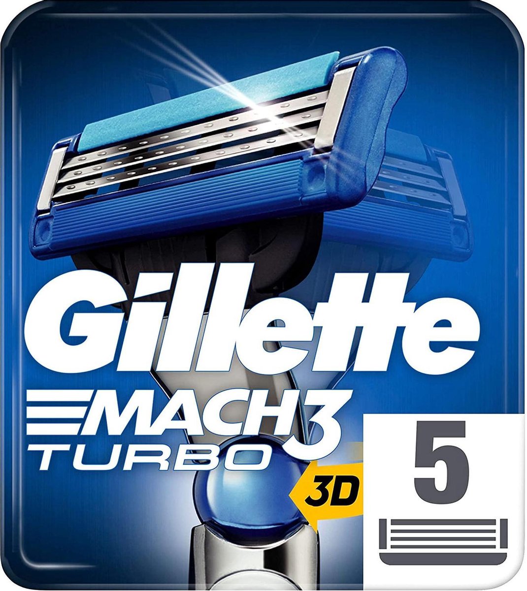 Gillette Mach3 Turbo 5 Stuks Scheermesjes