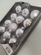 glanzend en mat grijze kerstballen-12 stuks