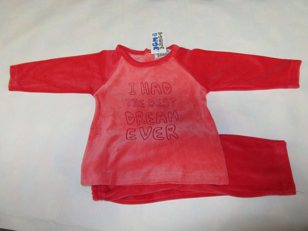 Wiplala Wipilala - Jen & James - Pyjama voor meisje - Met tekst - 6 jaar 116 rood( rose)