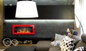 Alla Sfeerhaard Rood Glans 90 x 40 CM Hangend of Inbouw Bioethanolhaarden.com