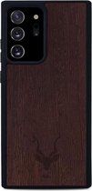 Kudu Samsung Galaxy Note 20 Ultra hoesje case - Houten backcover - Handgemaakt en afgewerkt met duurzaam TPU - Wengé - Zwart