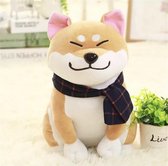 Kenjiro - Shiba - knuffel - Bruine Shiba inu - sjaal - 25 cm - speelgoed - zacht knuffel