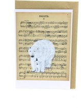 B-creativ - Kerst & Nieuw - kerstkaart ijsbeer - dubbelgevouwen - incl envelop - A6 formaat