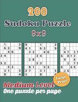 200 Sudoku Puzzle 9x9 - One Puzzle Per Page