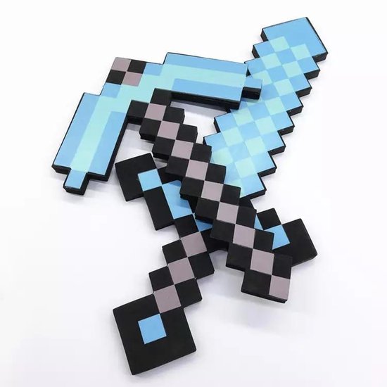 Minecraft Bundel - Minecraft Zwaard + Bijl - Minecraft Diamond Sword - Minecraft Pickaxe - Ecofriendly Foam - Minecraft Speelgoed