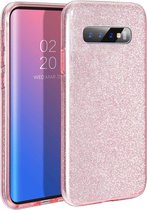 Samsung Galaxy S10 Plus Backcover - Roze - Glitter Bling Bling - TPU case