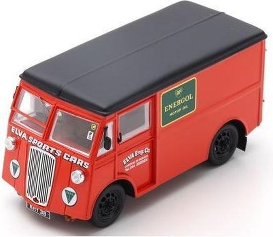 Modèle Réduit Spark 1:43 Morris PV Van Elva Race Support 1948 Rouge Et Noir - Modellino Neuf