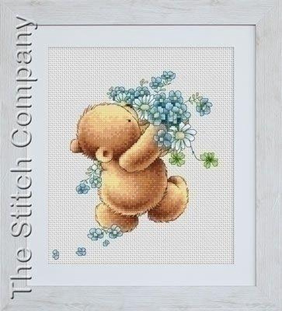 Bear with Forget me not Flowers B1052
