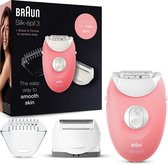 Braun Silk-épil 3 SE 3-440 Starterset 3-in-1 Ontharing - Epileerapparaat, Scheerapparaat Voor Vrouwen, Wit/Roze