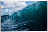 Dibond - Golven in de Oceaan - 60x40cm Foto op Aluminium (Met Ophangsysteem)