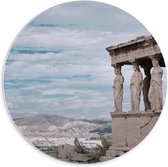 Forex Wandcirkel - Acropolis Of Athene - Griekenland - 70x70cm Foto op Wandcirkel (met ophangsysteem)