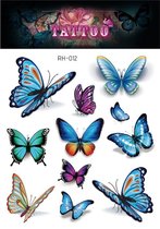 Temporary tattoo | tijdelijke tattoo | fake tattoo | vlinders - butterflies | 11.7 x 10.5 cm