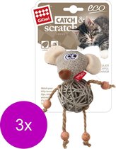 Gigwi Catch And Scratch Eco Line Mouse - Kattenspeelgoed - 3 x 60x130x175 mm