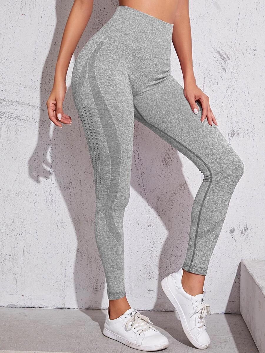 High waist sport legging dames gekleurd, SHEIN