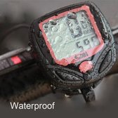BikerVibes |Fietscomputer | 7 functies | Bedraad - Zwart/rood