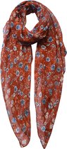 Melady Sjaal Dames Print 80*180 cm Bruin Synthetisch Shawl Dames