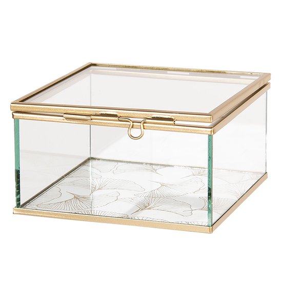 Clayre & Eef Glazen Sieradendoos 12*12*6 cm Transparant Glas Juwelendoos  Sieradenbox... | bol.com
