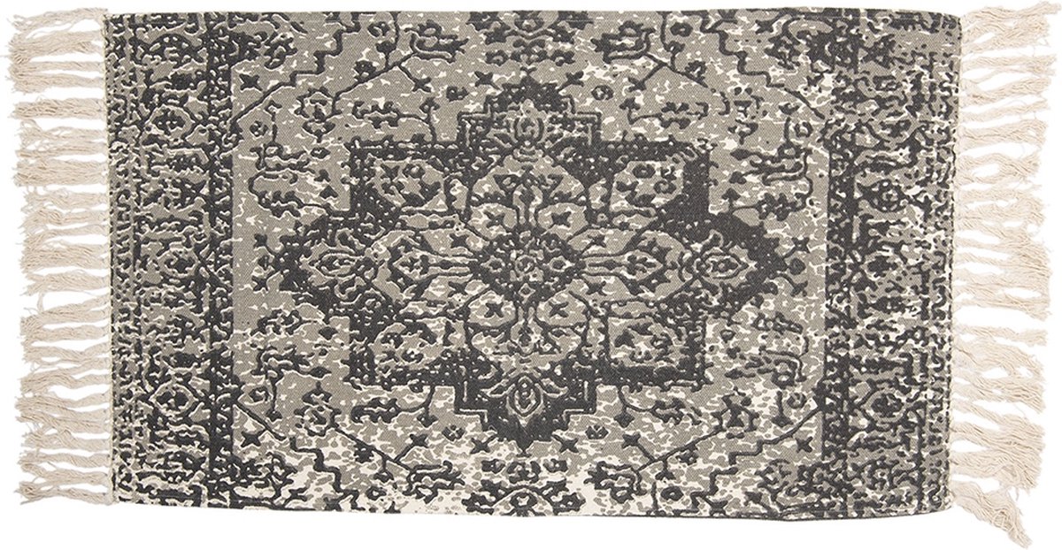 Vloerkleed 70*120 cm Zwart Katoen Rechthoek Tapijt Wandkleed Wandtapijt